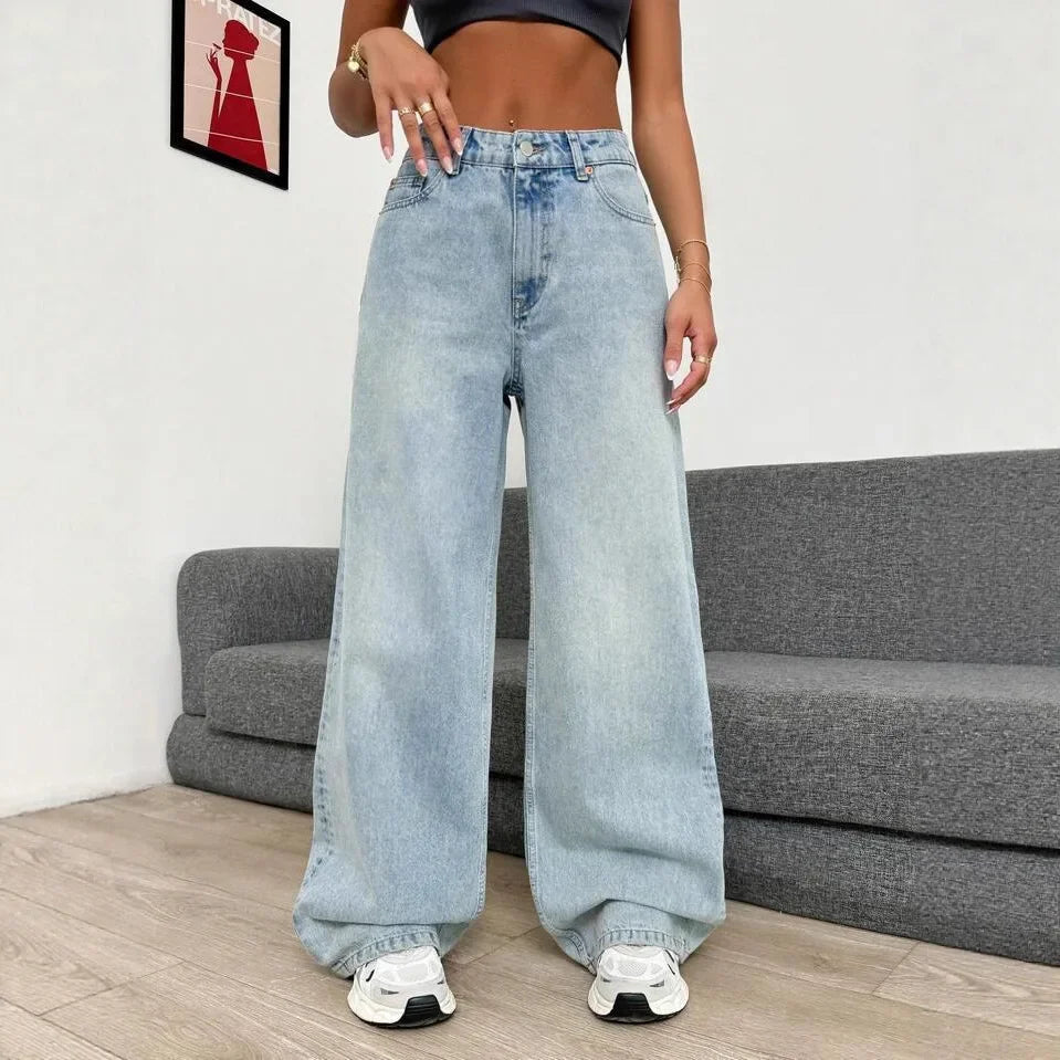 Soft Retro High-Waist Wide Leg Jeans