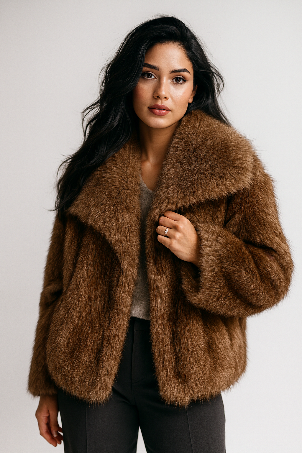 Aurélie Royal Winter Plush Coat