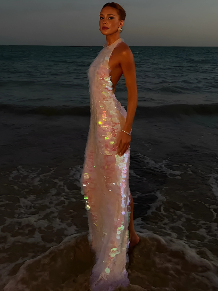 Luminous Sequin Maxi Dress