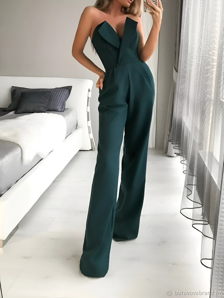 Elegant Strapless Summer Jumpsuit
