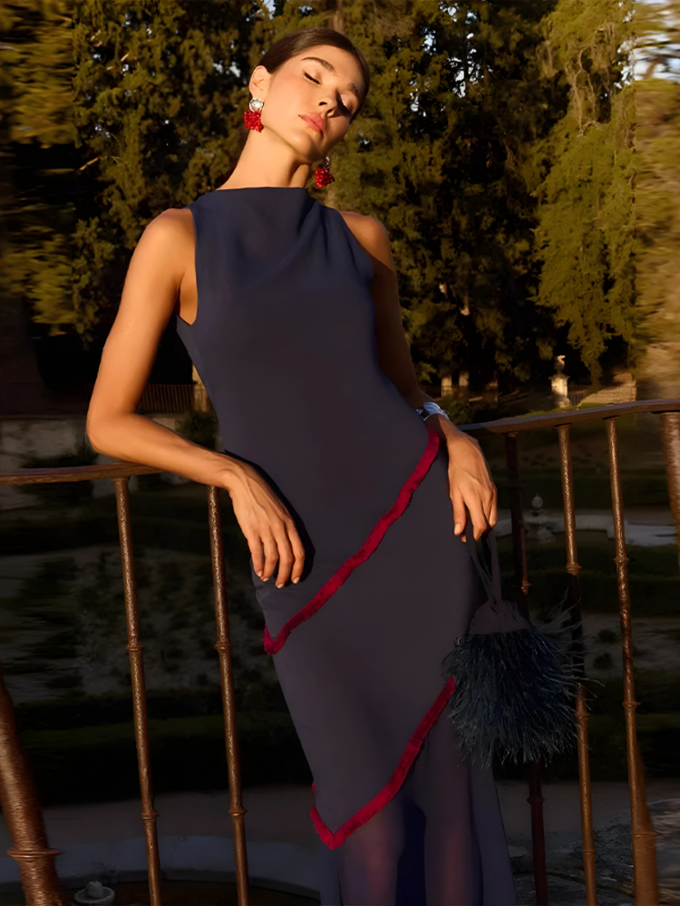 Ethereal Grace – Sleeveless Empire Slit Dress