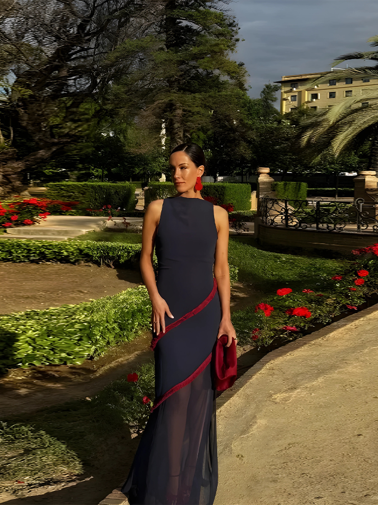 Ethereal Grace – Sleeveless Empire Slit Dress