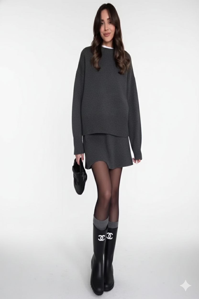 Auburn Preppy Knit Mini Two-Piece Set