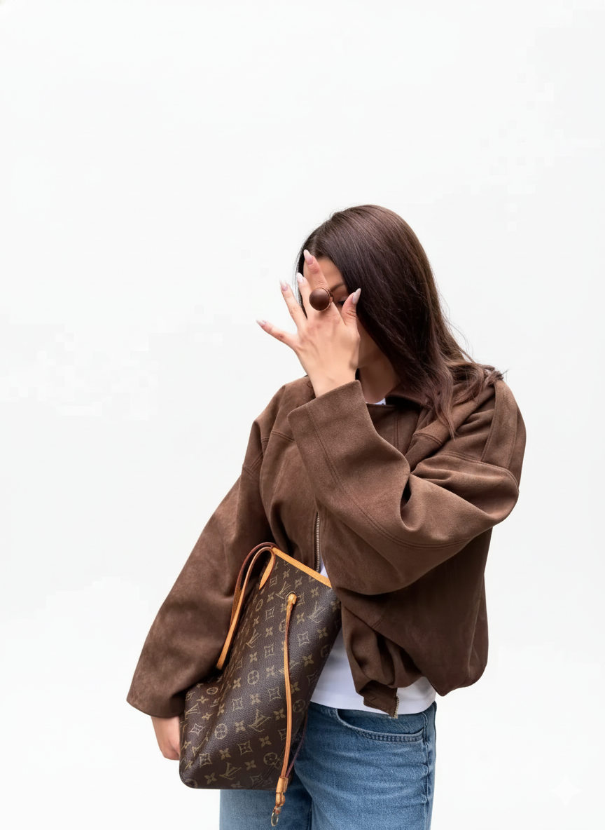 Faux Suede Urban Cropped Jacket