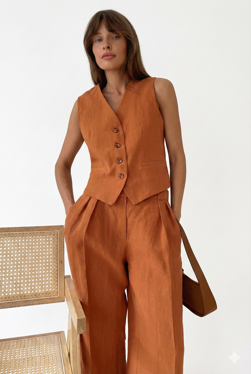 Aurélie LinenElegance Two-Piece Summer Suit