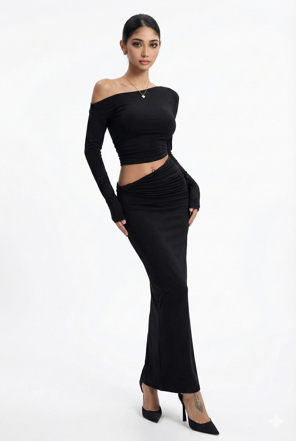 Elegant Slim-Fit Waist Cinched Co-ord