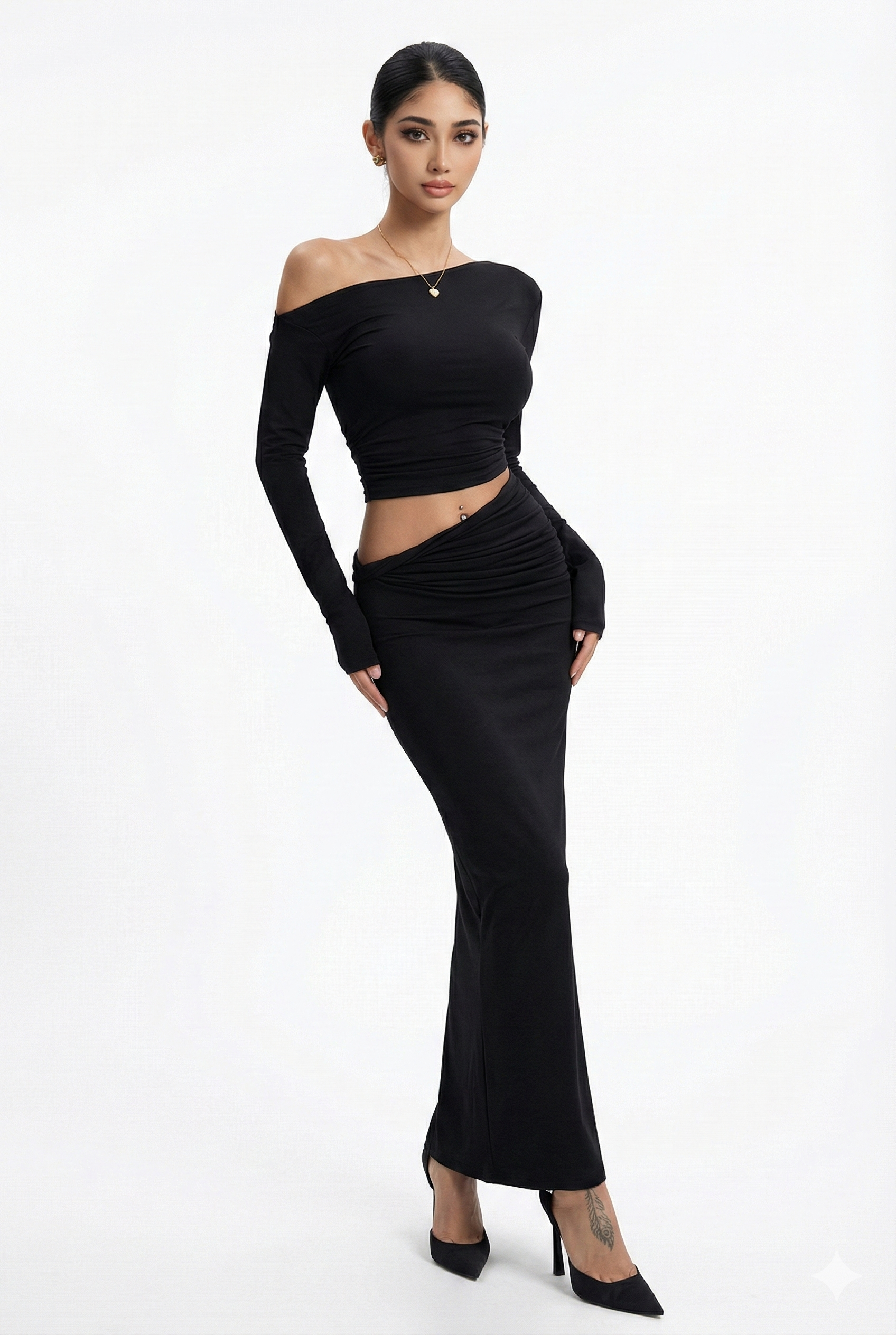 Elegant Slim-Fit Waist Cinched Co-ord