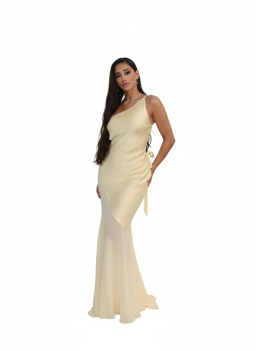 Sculpted Elegance One-Shoulder Maxi