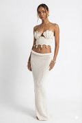 Crochet Pearl Two-Piece Mermaid Skirt Set