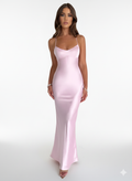 Sensual satin dress with thin straps