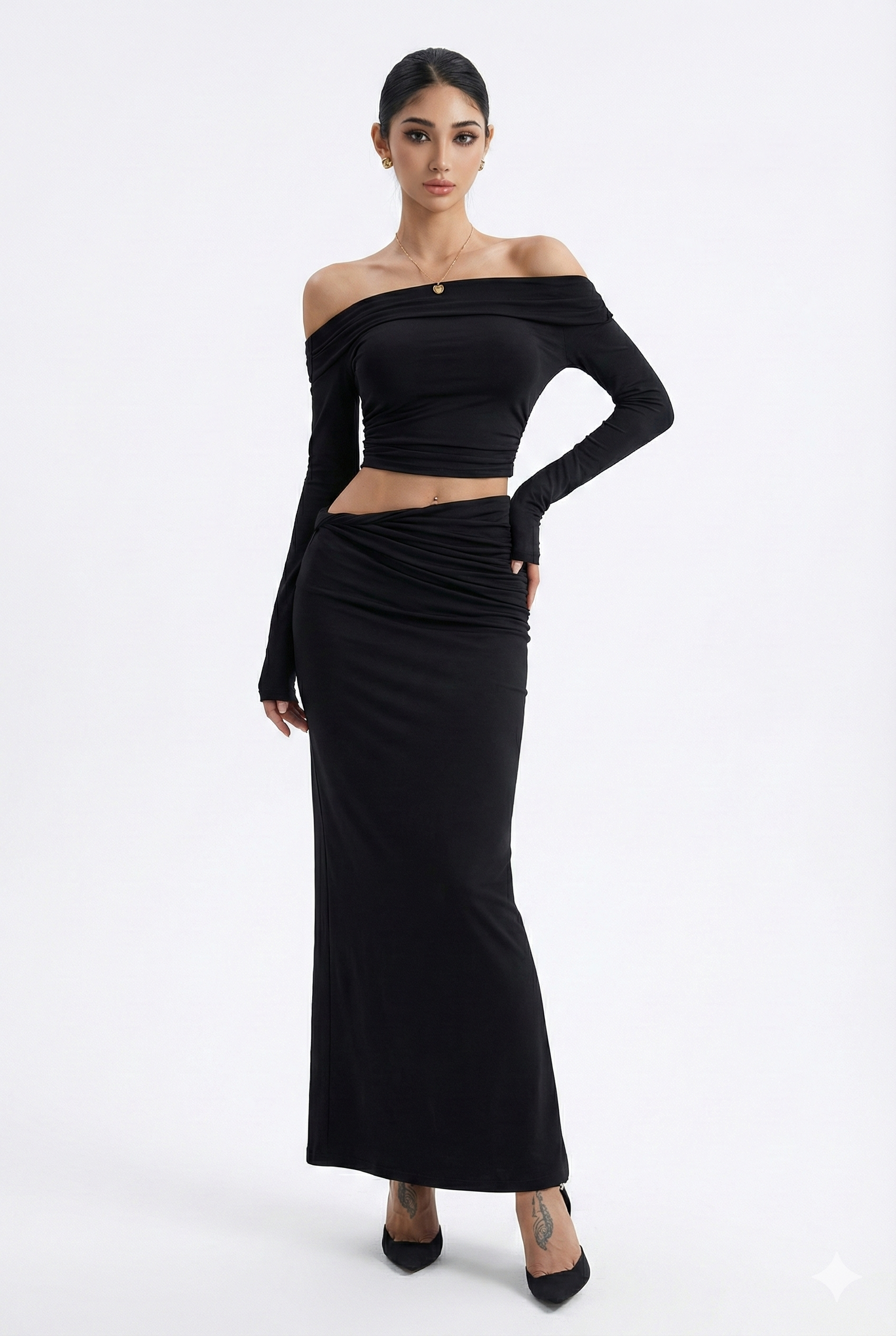 Elegant Slim-Fit Waist Cinched Co-ord