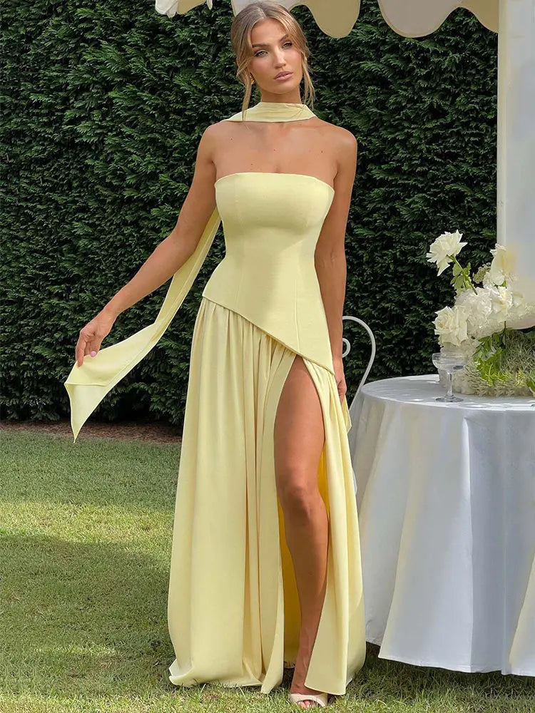 Sculpted Charm Strapless Maxi
