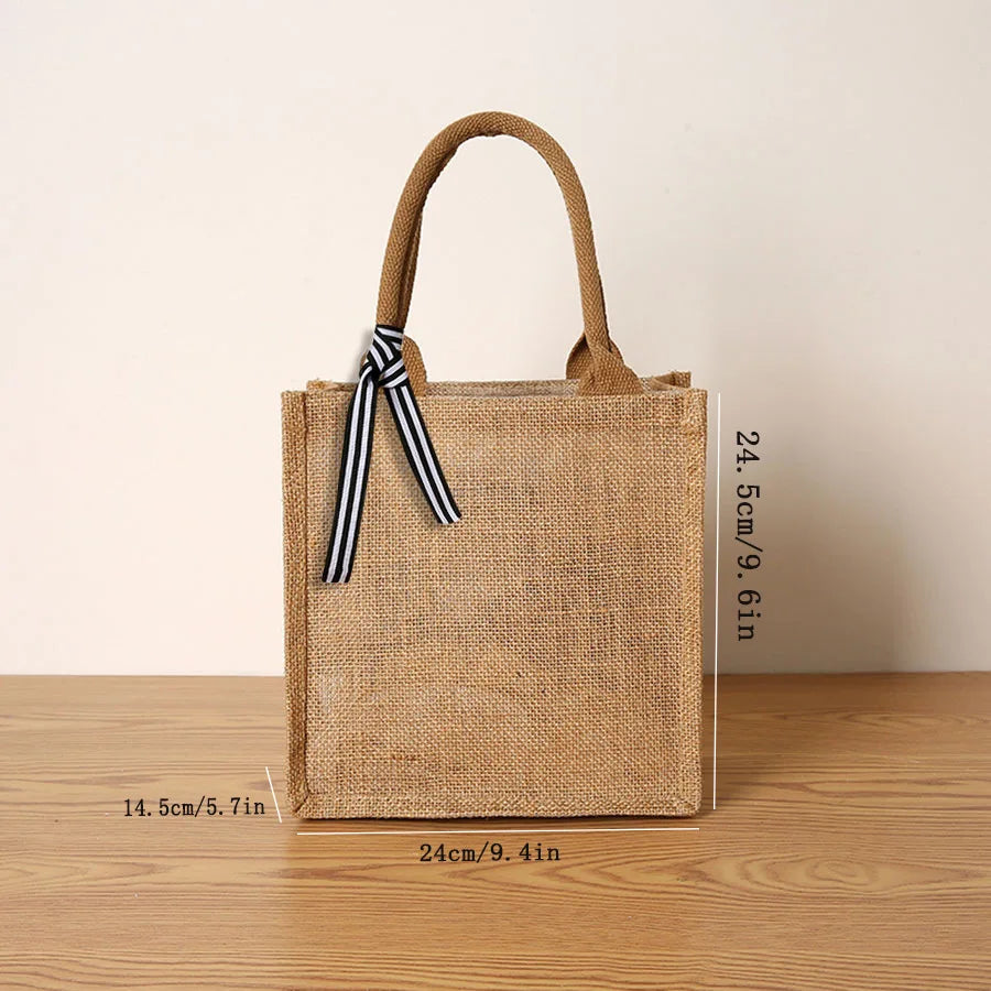 New fashion simple large capacity men's tote bag  zipper linen ribbon handbag  daily outing student handbag