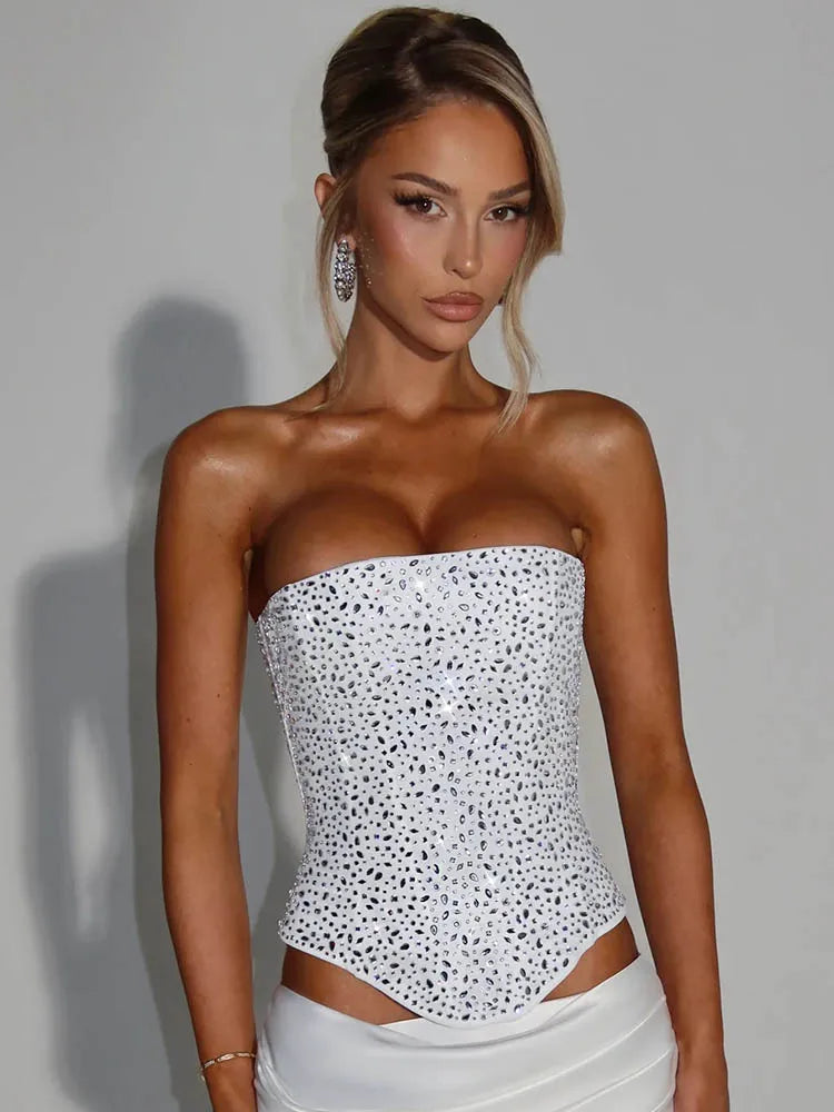 Satin Sparkle Scarf-Collar Maxi Set