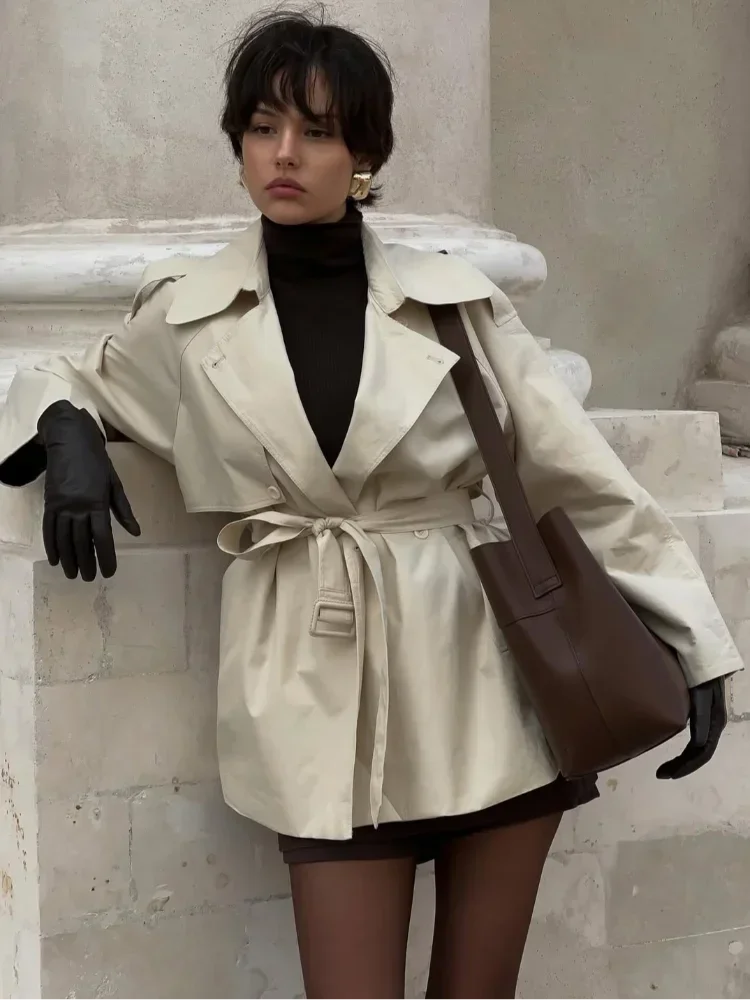 Beige Oversized Belted Trench – Effortless Street Elegance