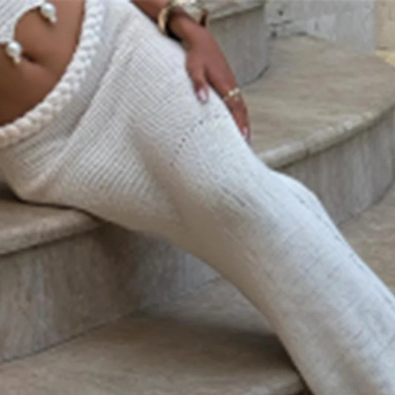 Crochet Pearl Two-Piece Mermaid Skirt Set