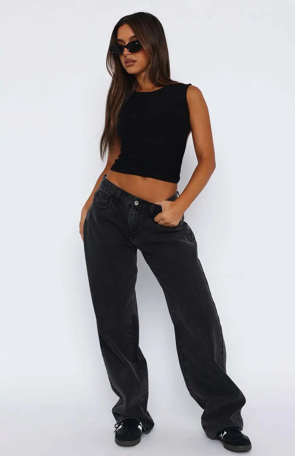 Soft Retro High-Waist Wide Leg Jeans