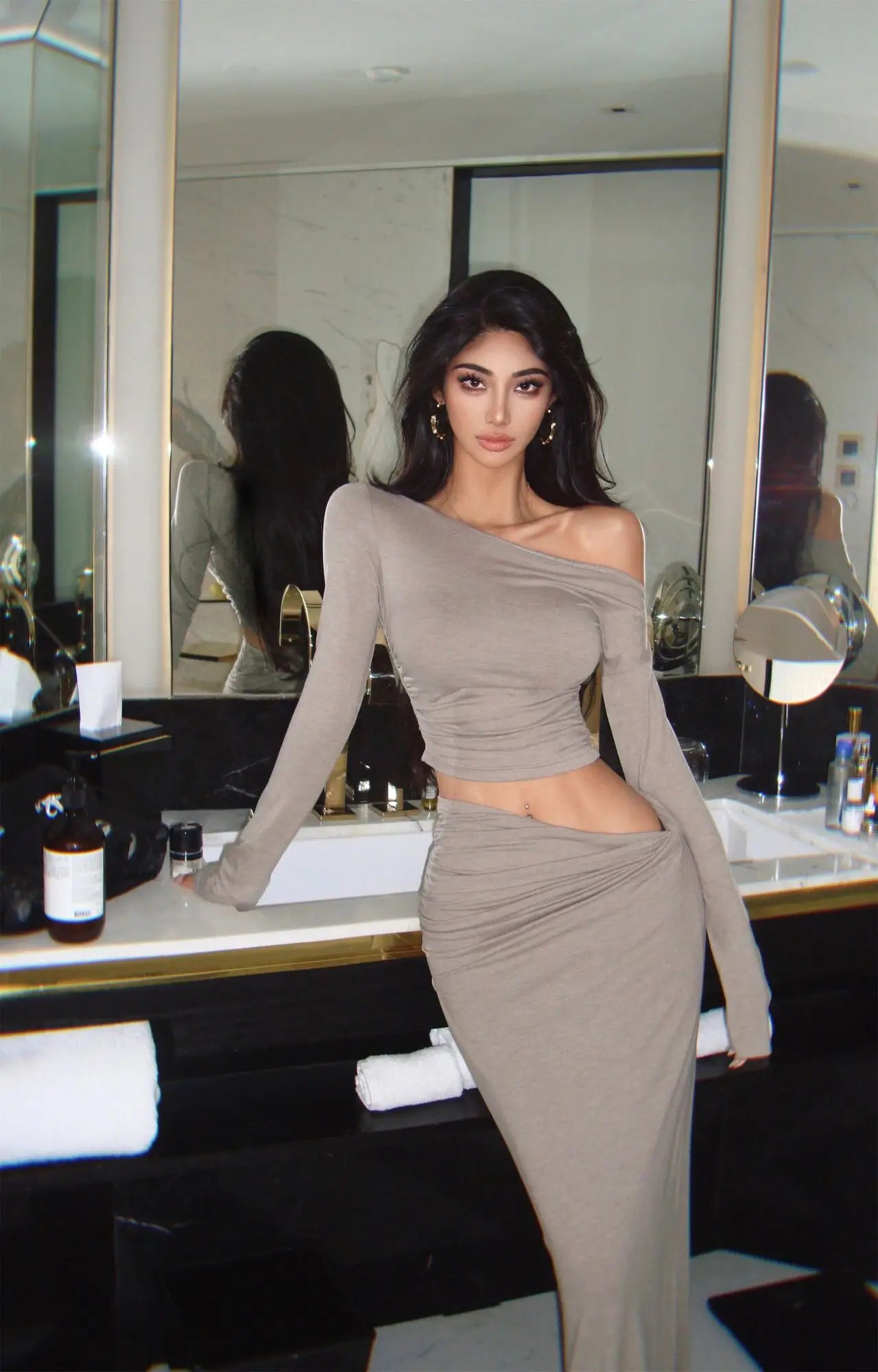 Elegant Slim-Fit Waist Cinched Co-ord