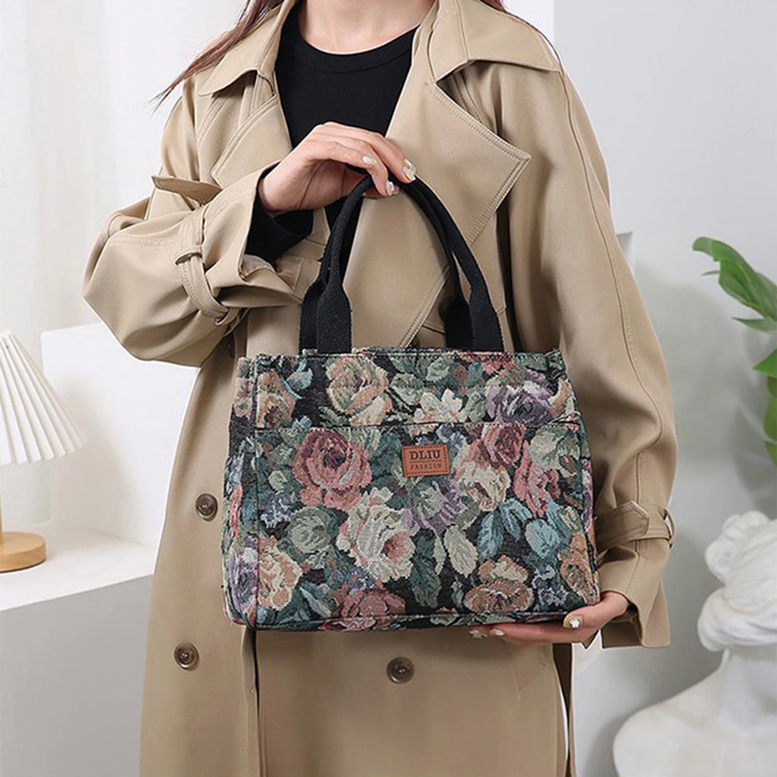 Casual Canvas Carrying Tote Bag Convenient to Carry Practical Commuter Bags for Outdoor Beach School Office